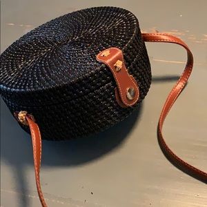 Black Bamboo Round Bag